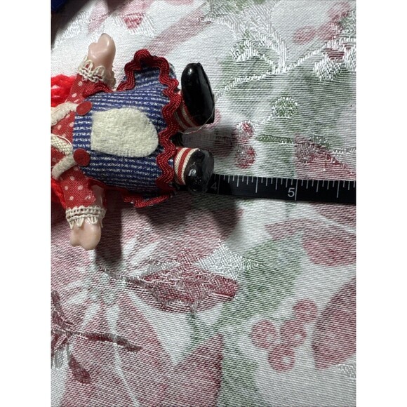 Vtg Raggedy Ann & Andy Style Set Of 2 Rag Doll Ornaments Japan Plastic Yarn Doll - Picture 8 of 8
